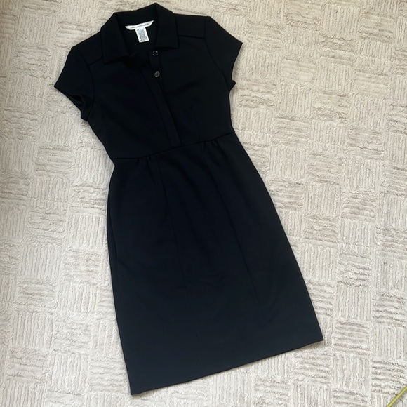 DIANE von FURSTENBERG Wool blend Bund Dress with pockets in black Size 2 - Picture 2 of 16